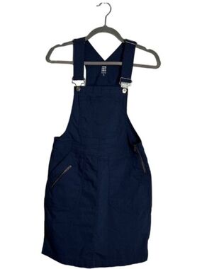 Title Nine Navy Pinafore Overall Dress with Zip Pockets